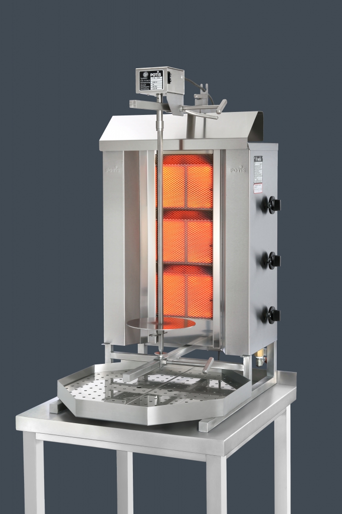 GYROS GRILL GAS MOTOR BOVEN 3 HITTEZONES GYROS GRILL GAS MOTOR BOVEN 3 HITTEZONES