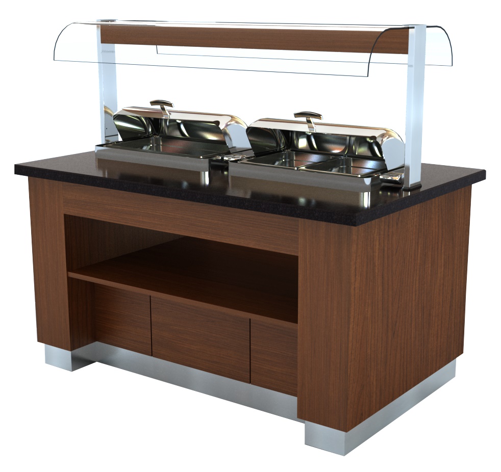 Warm Buffet Wenge 1600 Met 2x 1/1gn Chafing Dish Warm Buffet Wenge 1600 Met 2x 1/1gn Chafing Dish