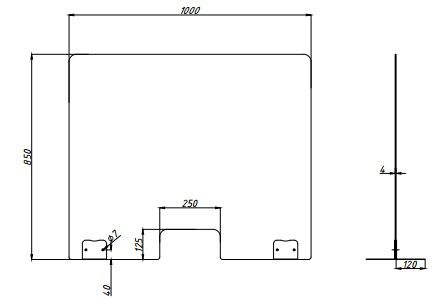 Plexiglas Scherm Met Uitsparing 1200x850 Plexiglas Scherm Met Uitsparing 1200x850