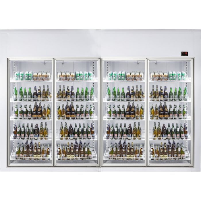 Koelcel 3600x1200x2200 4 Glasdeuren Koelcel 3600x1200x2200 4 Glasdeuren