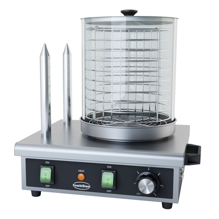 Hot Dog Warmer Met 2 Brood Verwarmstaven Hot Dog Warmer Met 2 Brood Verwarmstaven