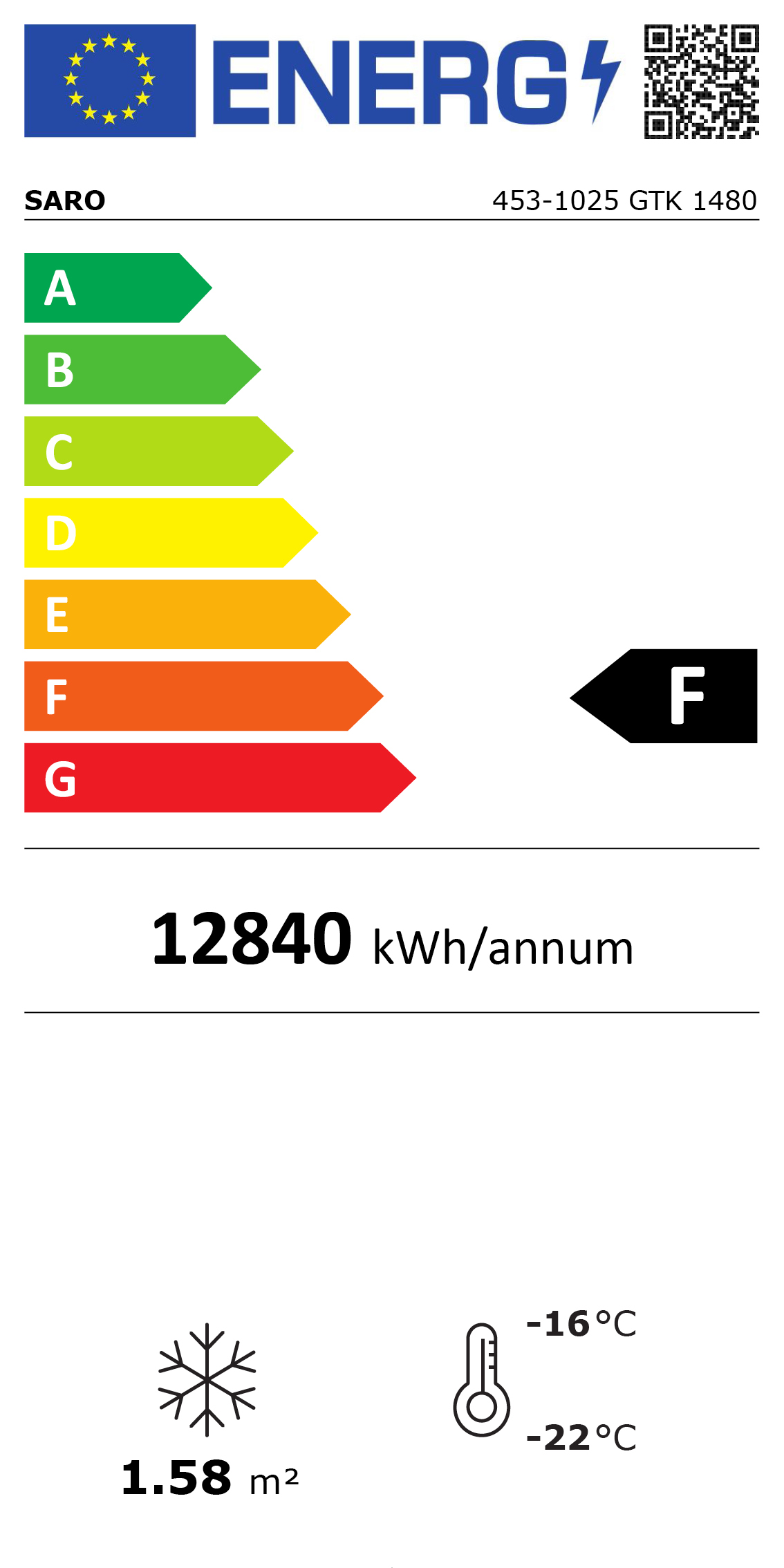 SARO vrieskast met glasdeuren - zwart/wit model GTK 1480 SARO vrieskast met glasdeuren - zwart/wit model GTK 1480