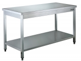 Saro Roestvrijstalen Tafel, Gedemonteerd, Met Legbord - 700 mm Diepte, 1200 mm Saro Roestvrijstalen Tafel, Gedemonteerd, Met Legbord - 700 mm Diepte, 1200 mm