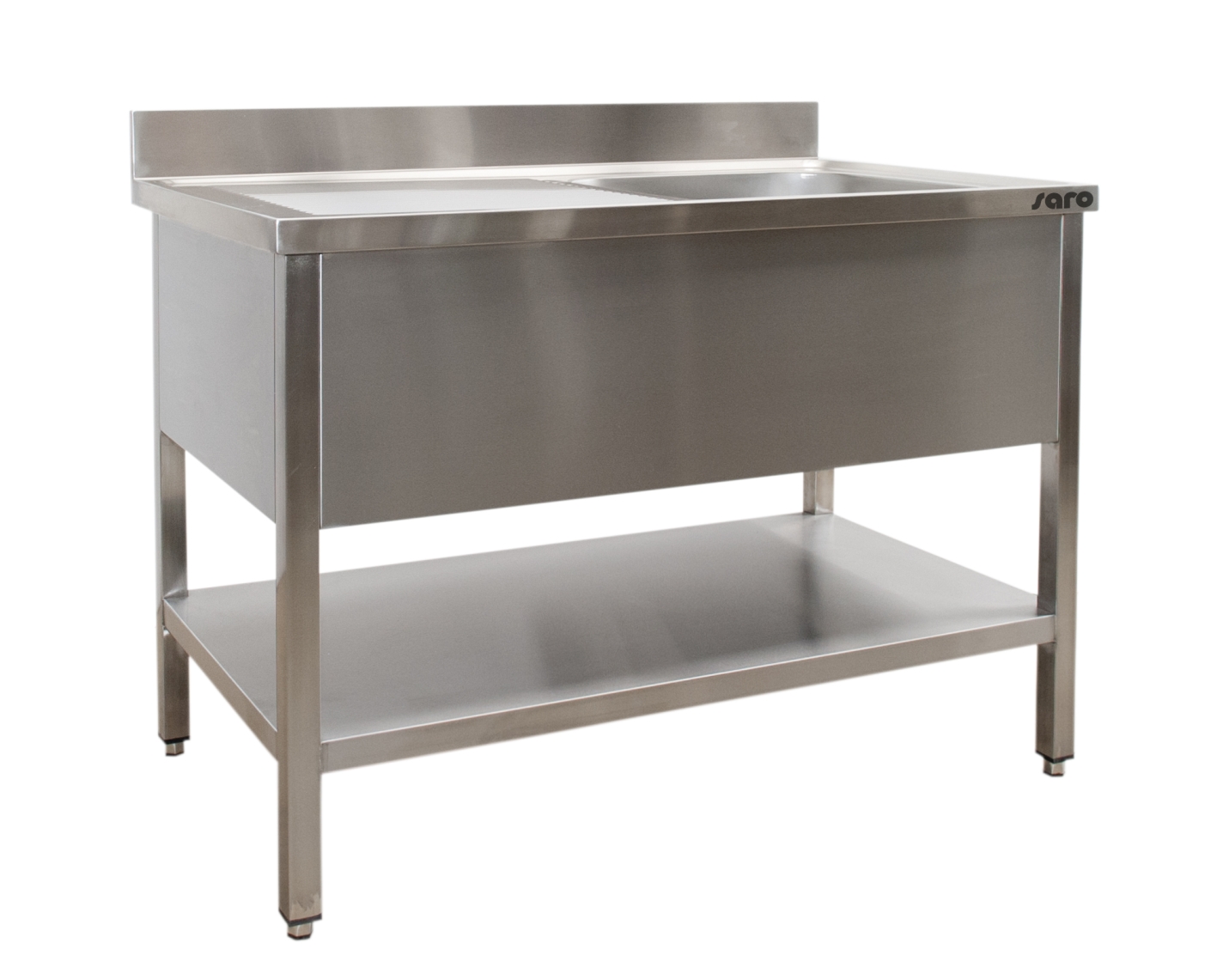 SARO Spoeltafel met 1 wasbak, rechts - 700 mm diepte, 1400 mm SARO Spoeltafel met 1 wasbak, rechts - 700 mm diepte, 1400 mm