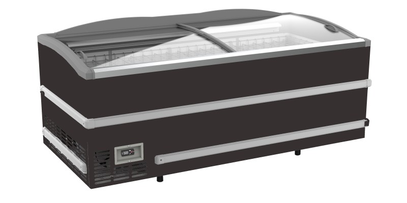 Supermarkt Vrieskist Zwart Kop Element Supermarkt Vrieskist Zwart Kop Element