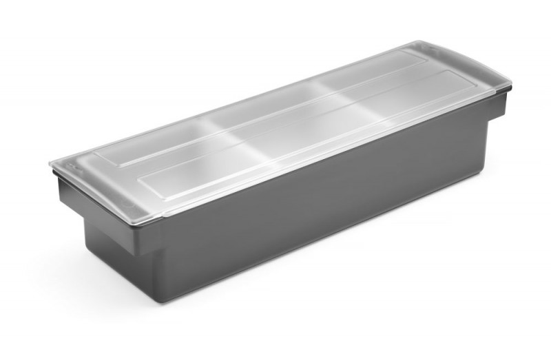 Ingrediëntenhouder – 3 containers, BarUp, Zwart, 480x150x(H)100mm Ingrediëntenhouder – 3 containers, BarUp, Zwart, 480x150x(H)100mm