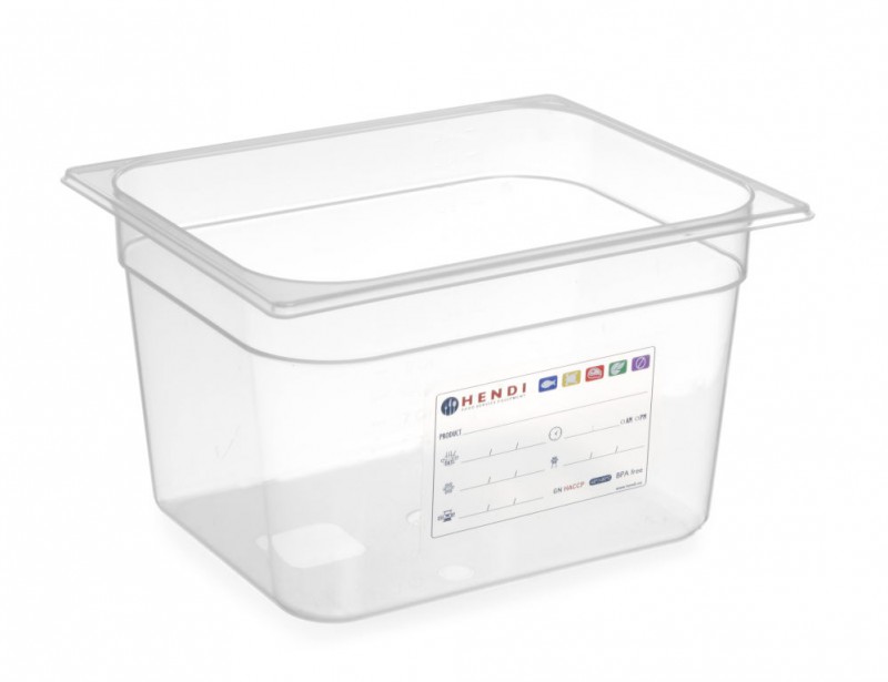 Container GN 1/2, HENDI, GN 1/2, 9,5L, Transparant, 325x265x(H)150mm Container GN 1/2, HENDI, GN 1/2, 9,5L, Transparant, 325x265x(H)150mm