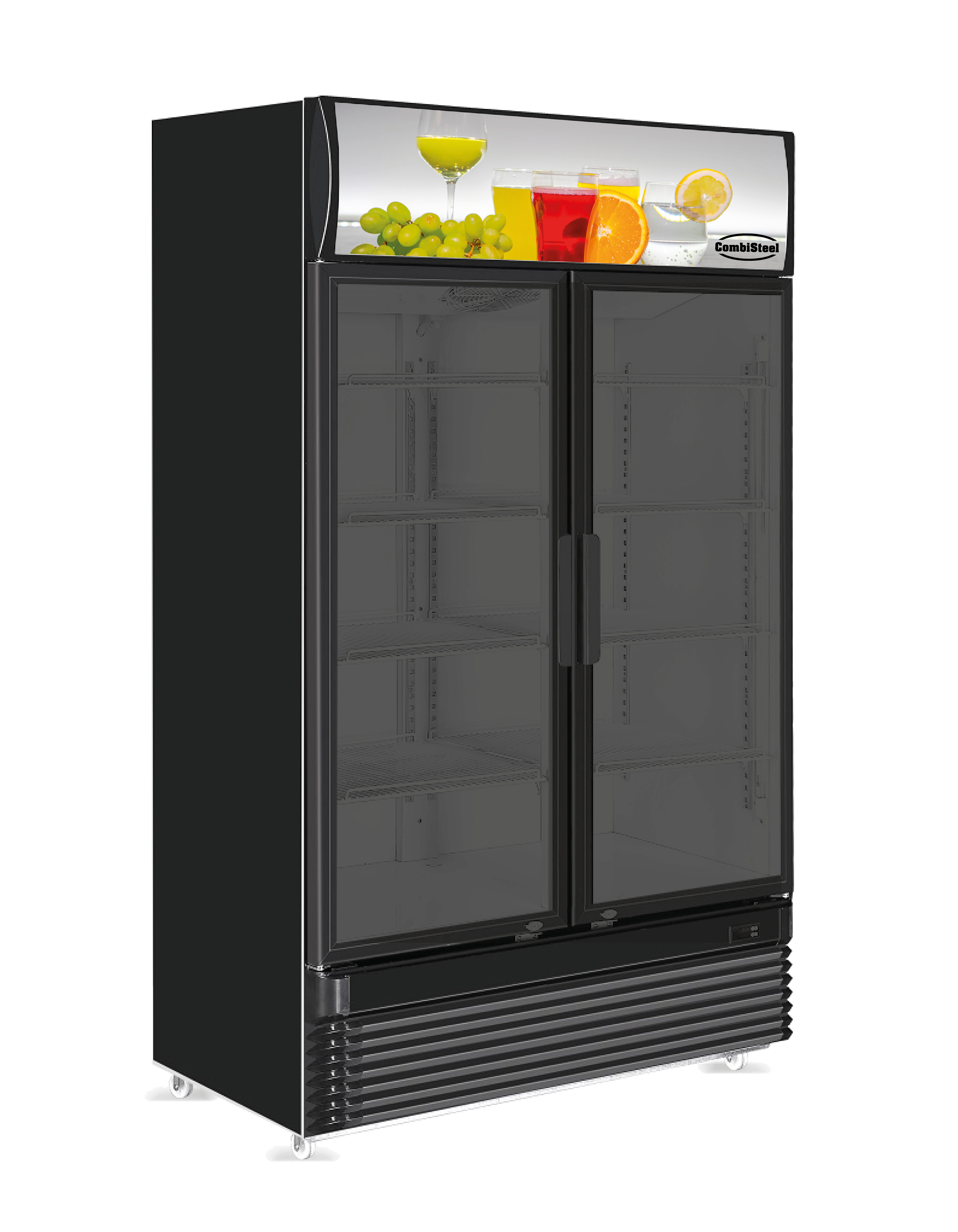 Koelkast 2 Glasdeuren Bez-780 Gd Zwart Koelkast 2 Glasdeuren Bez-780 Gd Zwart