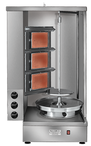 Shoarma Grill 3 Branders Gas | Motor Onder Shoarma Grill 3 Branders Gas | Motor Onder