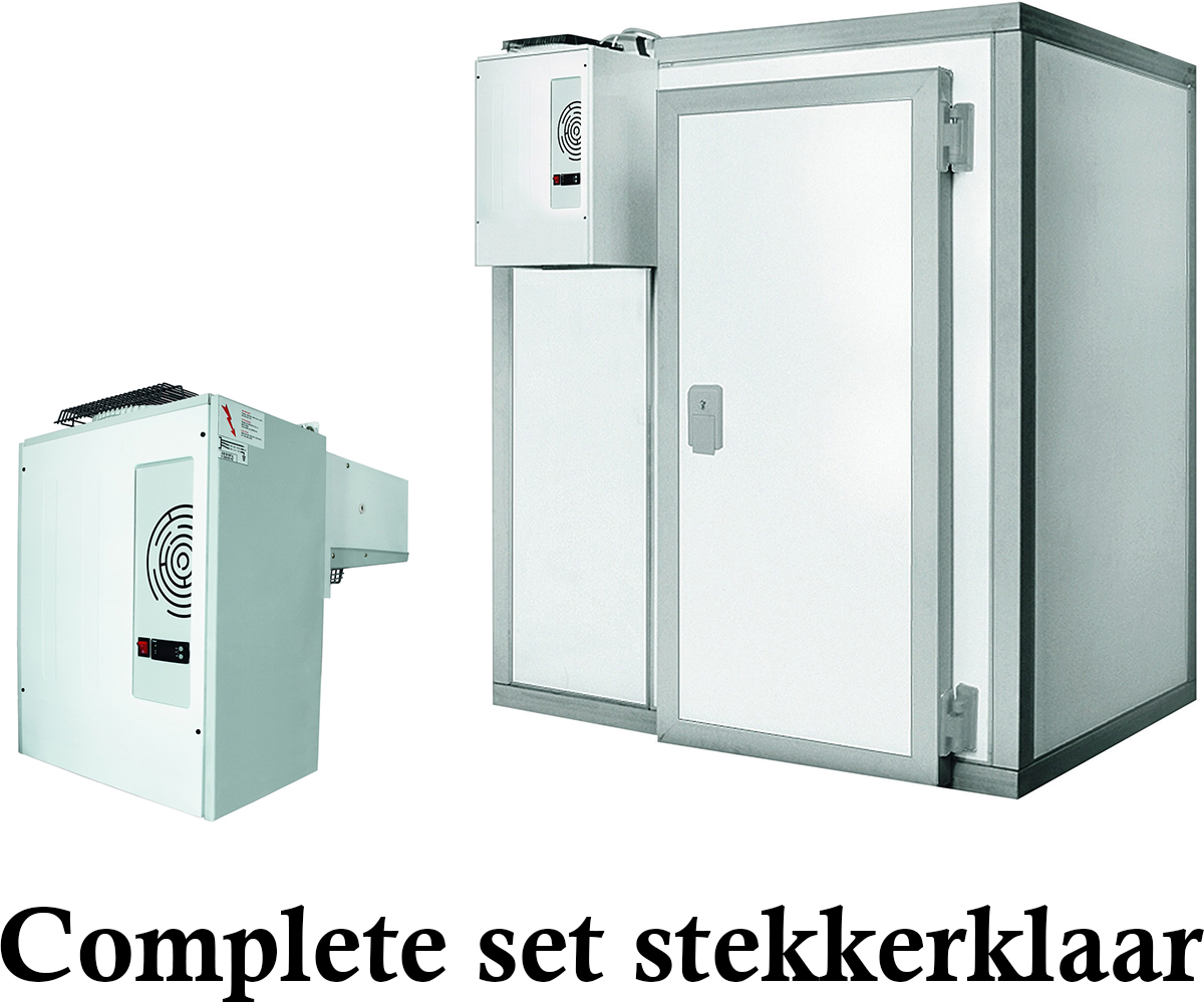 Koelcel 136x136x220cm met Wand Motor 4.7-6.5 m3 Koelcel 136x136x220cm met Wand Motor 4.7-6.5 m3