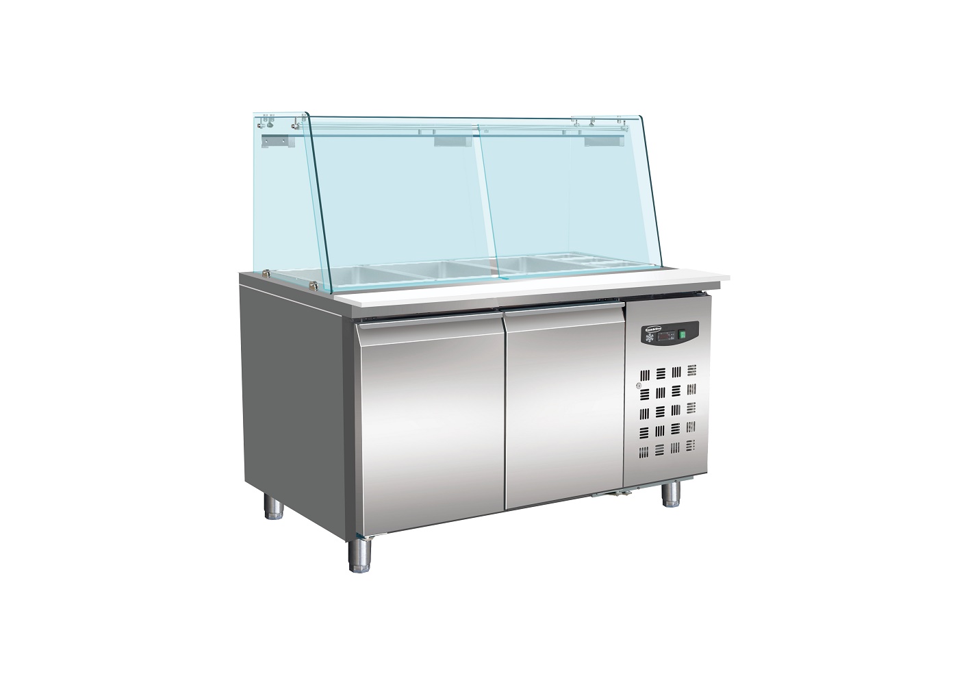 700 Koelwerkbank Glas Recht 2 Deuren 3x 1/1 + 3x 1/6 Gn Pan 700 Koelwerkbank Glas Recht 2 Deuren 3x 1/1 + 3x 1/6 Gn Pan