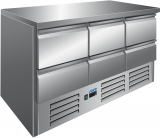 Saro Gekoelde Werkbank Met 6 Lades, Model Vivia S 903 S/s Top 6x 1/2 Saro Gekoelde Werkbank Met 6 Lades, Model Vivia S 903 S/s Top 6x 1/2