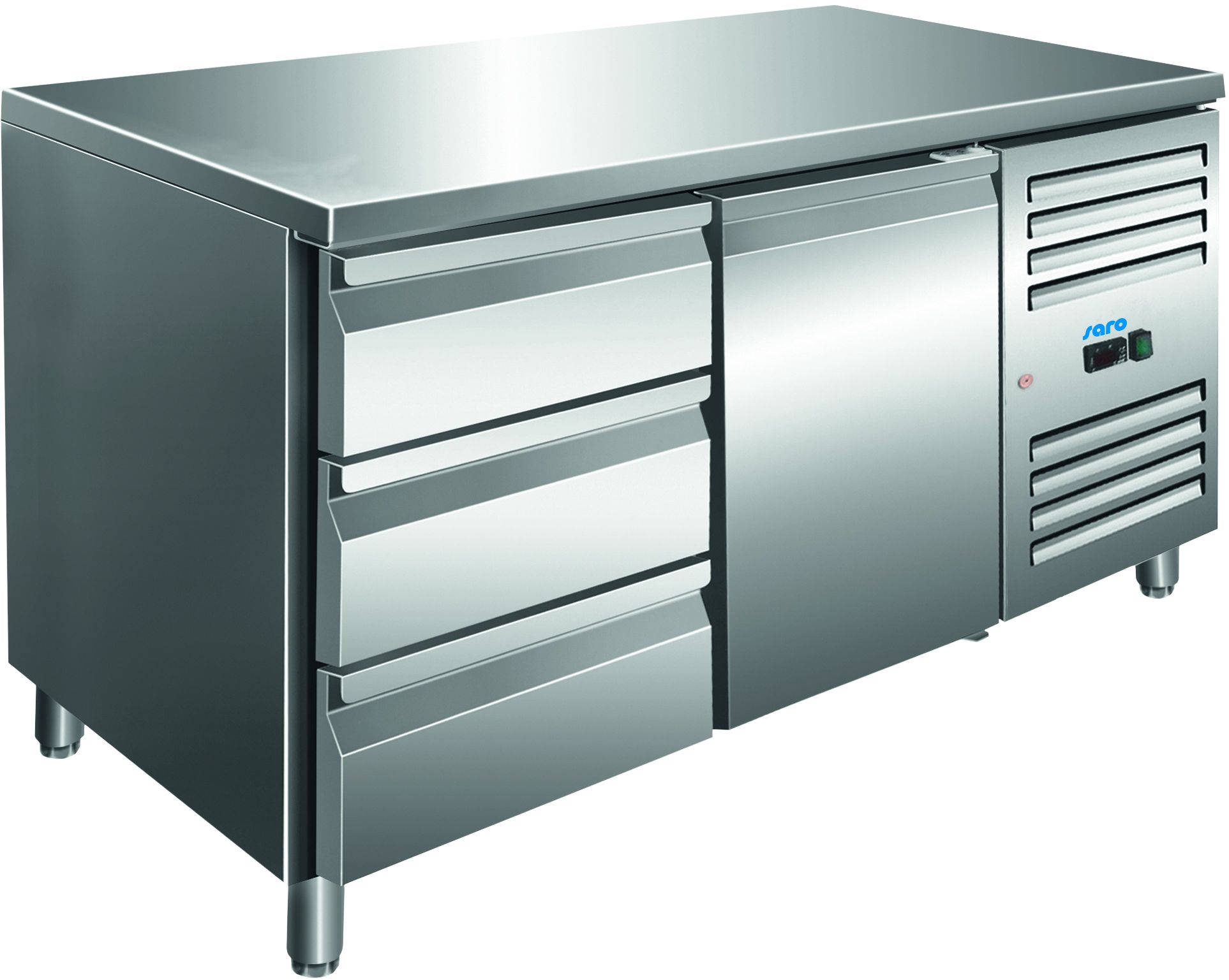 SARO Gekoelde werkbank met 1 deur en 1x set van 3 lades, model KYLJA 2130 TN SARO Gekoelde werkbank met 1 deur en 1x set van 3 lades, model KYLJA 2130 TN