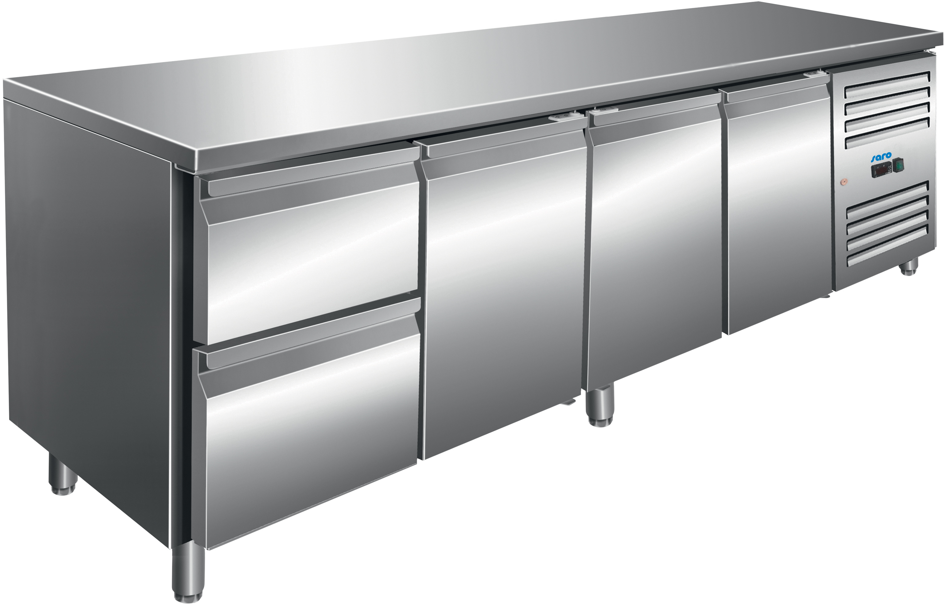 SARO Gekoelde werkbank met 3 deuren en 1x set van 2 lades, model KYLJA 4110 TN SARO Gekoelde werkbank met 3 deuren en 1x set van 2 lades, model KYLJA 4110 TN