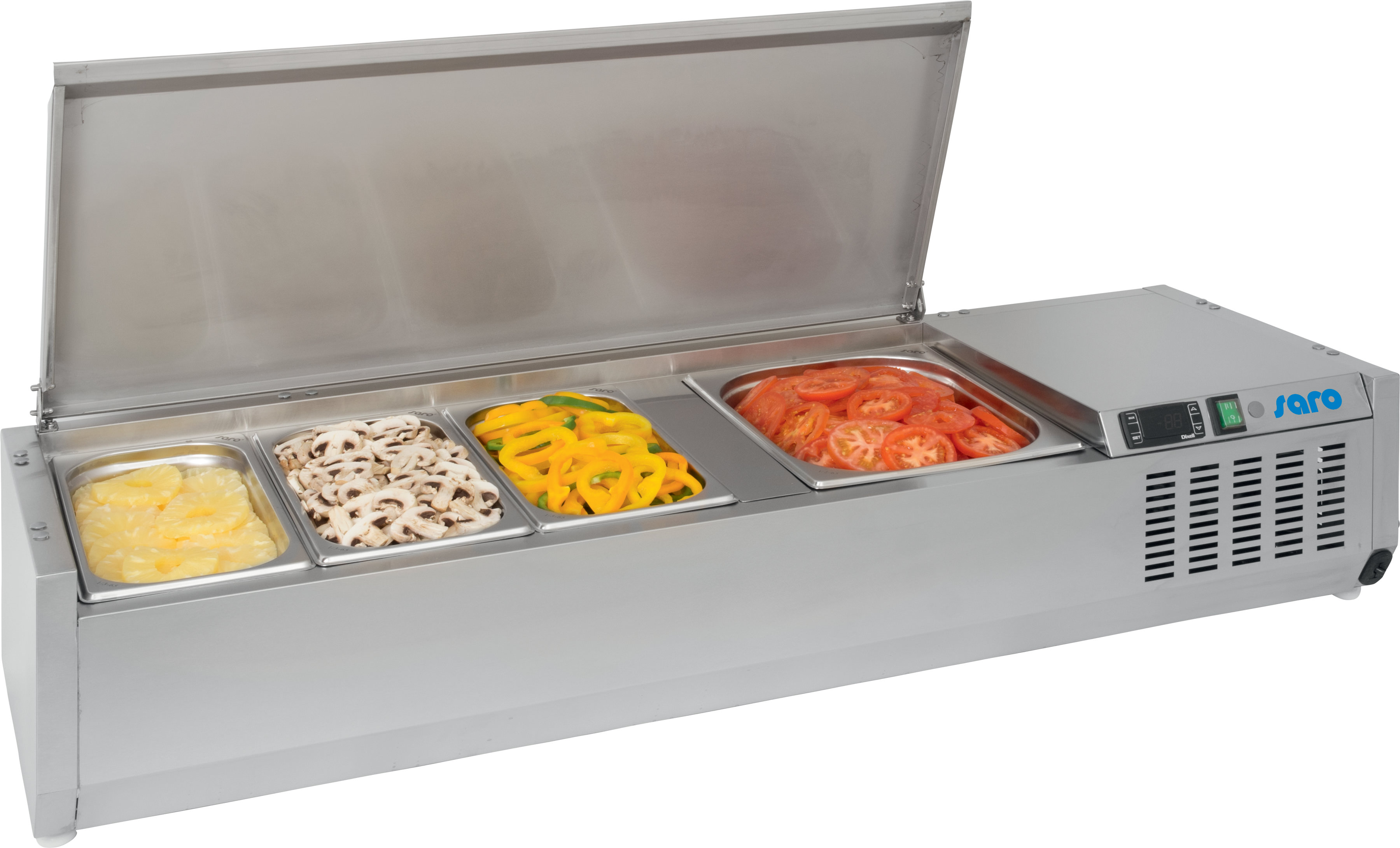 SARO Opzet koelvitrine met deksel - 1/3 GN model VRX 1800 S/S SARO Opzet koelvitrine met deksel - 1/3 GN model VRX 1800 S/S