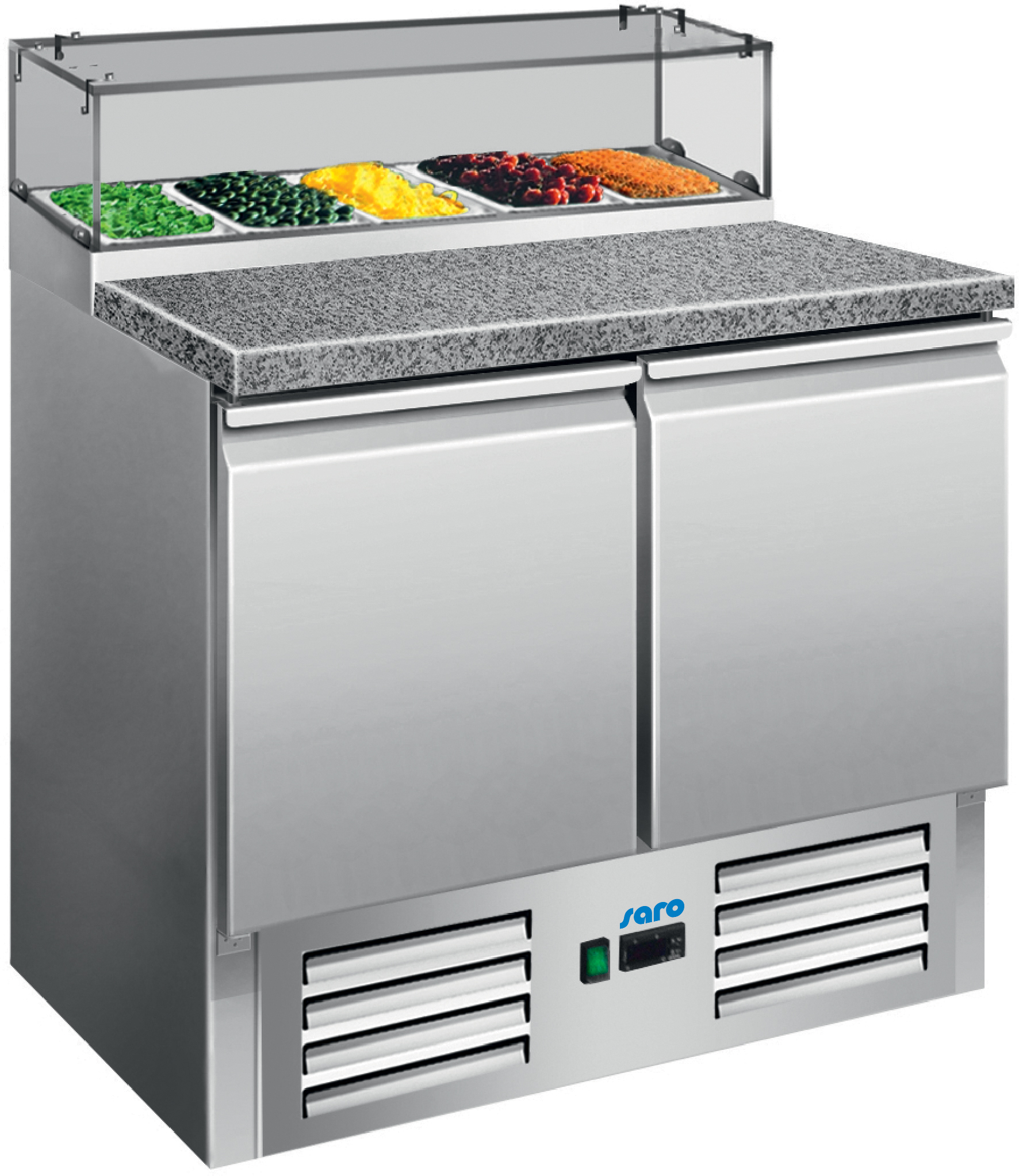 SARO Pizzawerkbank met glasvitrine model PS 200 G SARO Pizzawerkbank met glasvitrine model PS 200 G