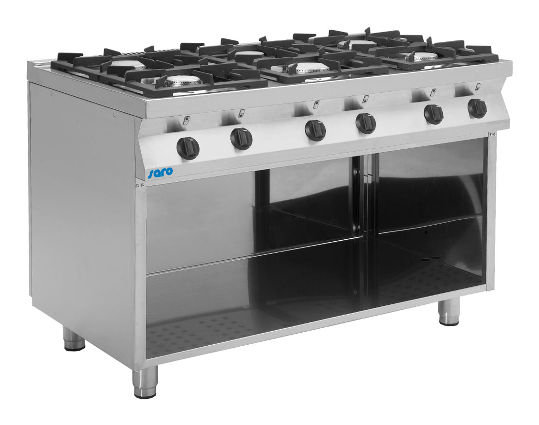 Gasfornuis met open onderbouw model E7/KUPG6BA Gasfornuis met open onderbouw model E7/KUPG6BA