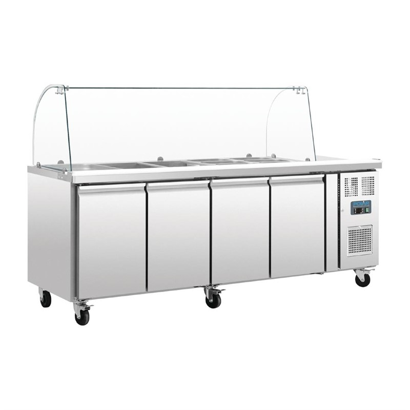 Polar u-serie vierdeurs gekoelde gastronorm salade counter Polar u-serie vierdeurs gekoelde gastronorm salade counter