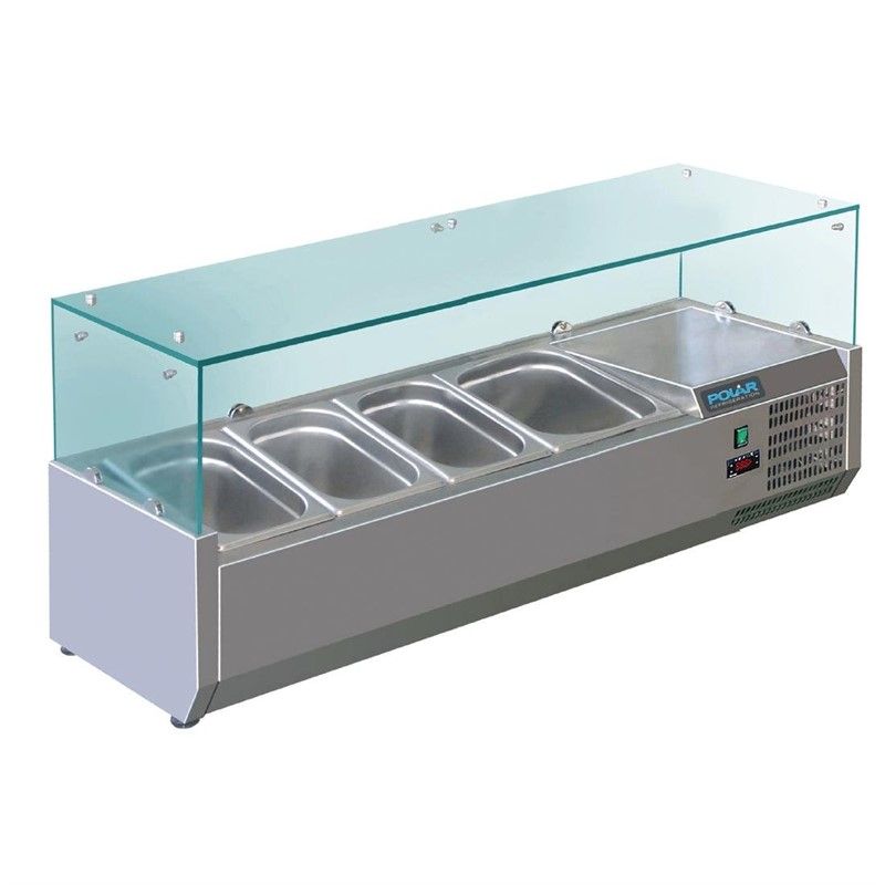 Polar G-serie opzetkoelvitrine 3x GN 1/3 en 1x GN 1/2 Polar G-serie opzetkoelvitrine 3x GN 1/3 en 1x GN 1/2