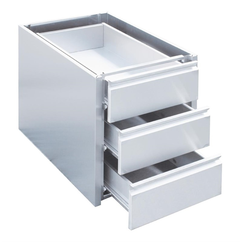 Gastro M RVS ladeblok met 3 laden voor onderbouw 45x58x55cm Gastro M RVS ladeblok met 3 laden voor onderbouw 45x58x55cm