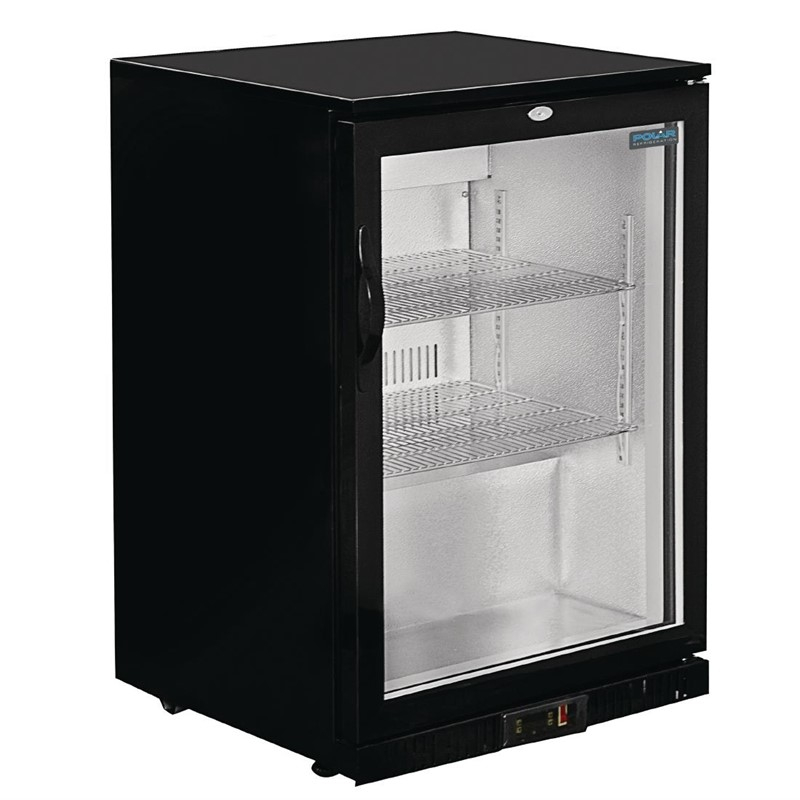 Polar G-serie laag model gekoelde bardisplay met klapdeur zwart 128L Polar G-serie laag model gekoelde bardisplay met klapdeur zwart 128L