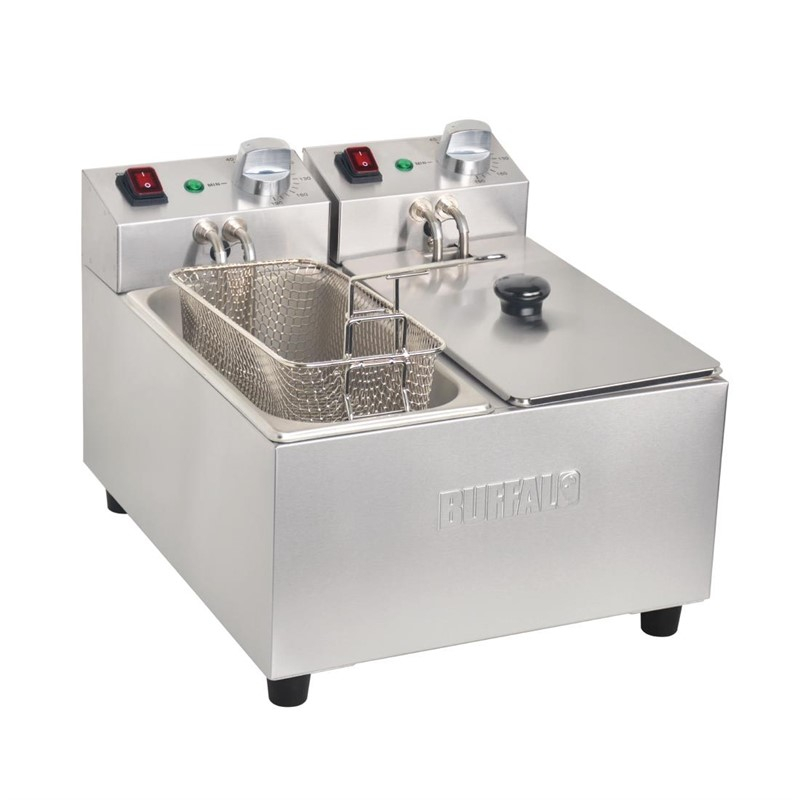 Buffalo dubbele friteuse 2x3L 2000W Buffalo dubbele friteuse 2x3L 2000W