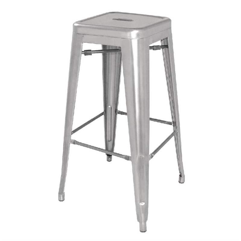 Bolero Bistro gegalvaniseerd stalen barkruk (4 stuks) Bolero Bistro gegalvaniseerd stalen barkruk (4 stuks)