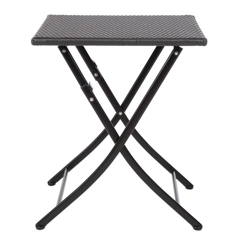 Bolero vierkante polyrotan klaptafel zwart 60cm Bolero vierkante polyrotan klaptafel zwart 60cm