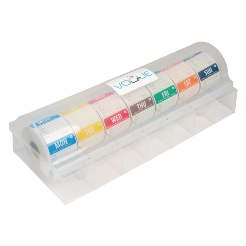 Hygiplas oplosbare kleurcode dagstickers met stickerdispenser Hygiplas oplosbare kleurcode dagstickers met stickerdispenser