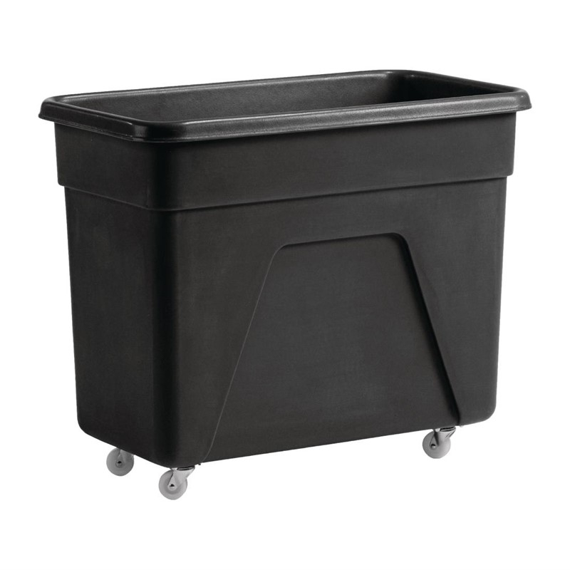 Zwarte polyethyleen trolley medium 67(H) x 81,5(B) x 45,5(D)cm Zwarte polyethyleen trolley medium 67(H) x 81,5(B) x 45,5(D)cm
