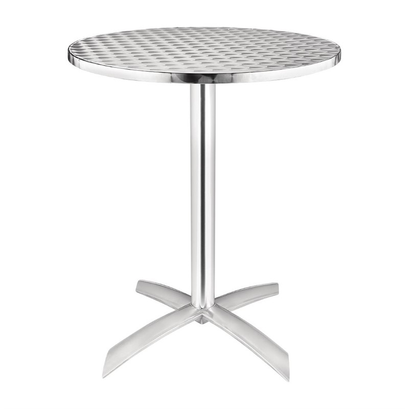 Bolero alumiminium klaptafel met RVS blad 60(Ø)cm Bolero alumiminium klaptafel met RVS blad 60(Ø)cm