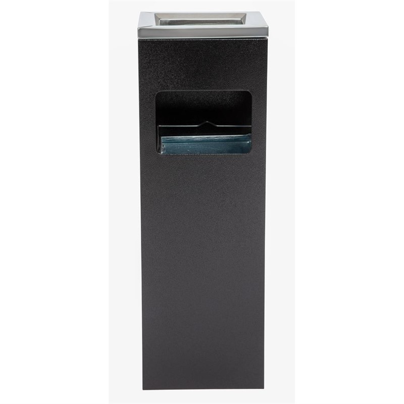 Bolero vierkante afvalbak met asbak 60(h) x 20(b) x 20(d)cm Bolero vierkante afvalbak met asbak 60(h) x 20(b) x 20(d)cm