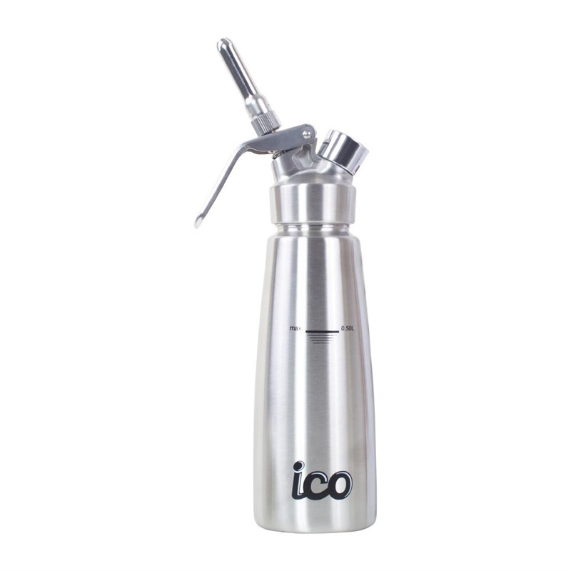 ICO Rvs slagroomspuit Zilver 500ml ICO Rvs slagroomspuit Zilver 500ml
