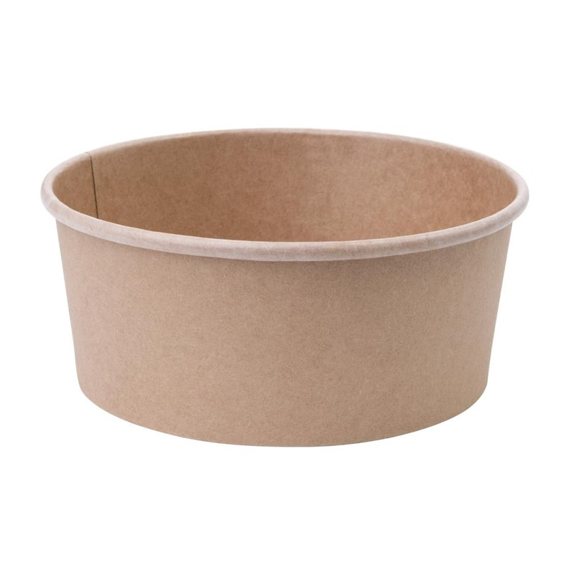 Fiesta Compostable ronde kraft saladeschaal 75cl (300 stuks) Fiesta Compostable ronde kraft saladeschaal 75cl (300 stuks)