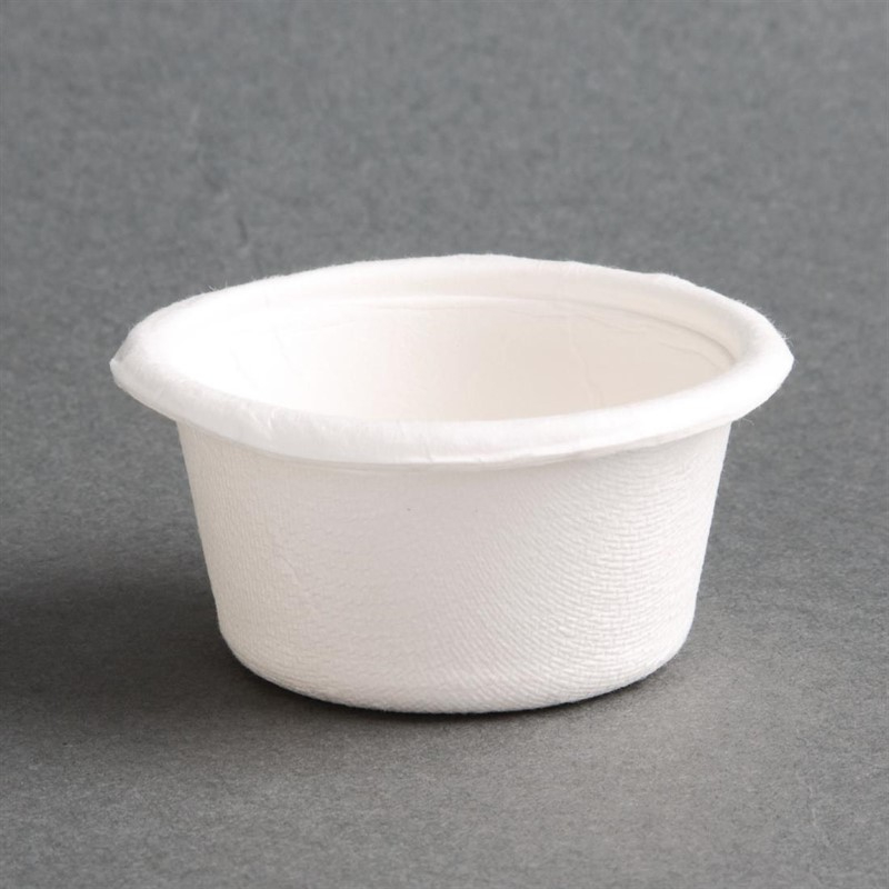 Fiesta Compostable bagasse sausbakjes 59ml (1000 stuks) Fiesta Compostable bagasse sausbakjes 59ml (1000 stuks)