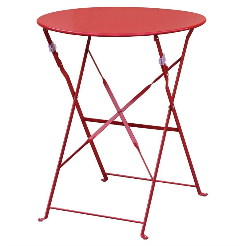Bolero ronde stalen opklapbare tafel rood 59,5cm Bolero ronde stalen opklapbare tafel rood 59,5cm