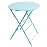 Bolero Ronde Stalen Opklapbare Tafel Turquoise 59,5cm