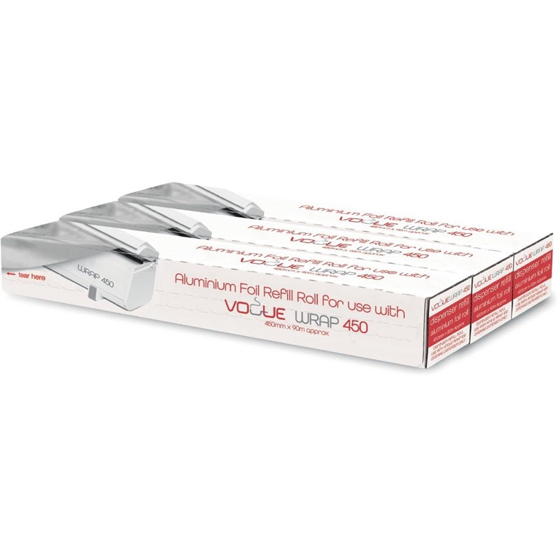 Aluminiumfolie navulling voor Vogue Wrap450 dispenser (3 stuks) Aluminiumfolie navulling voor Vogue Wrap450 dispenser (3 stuks)
