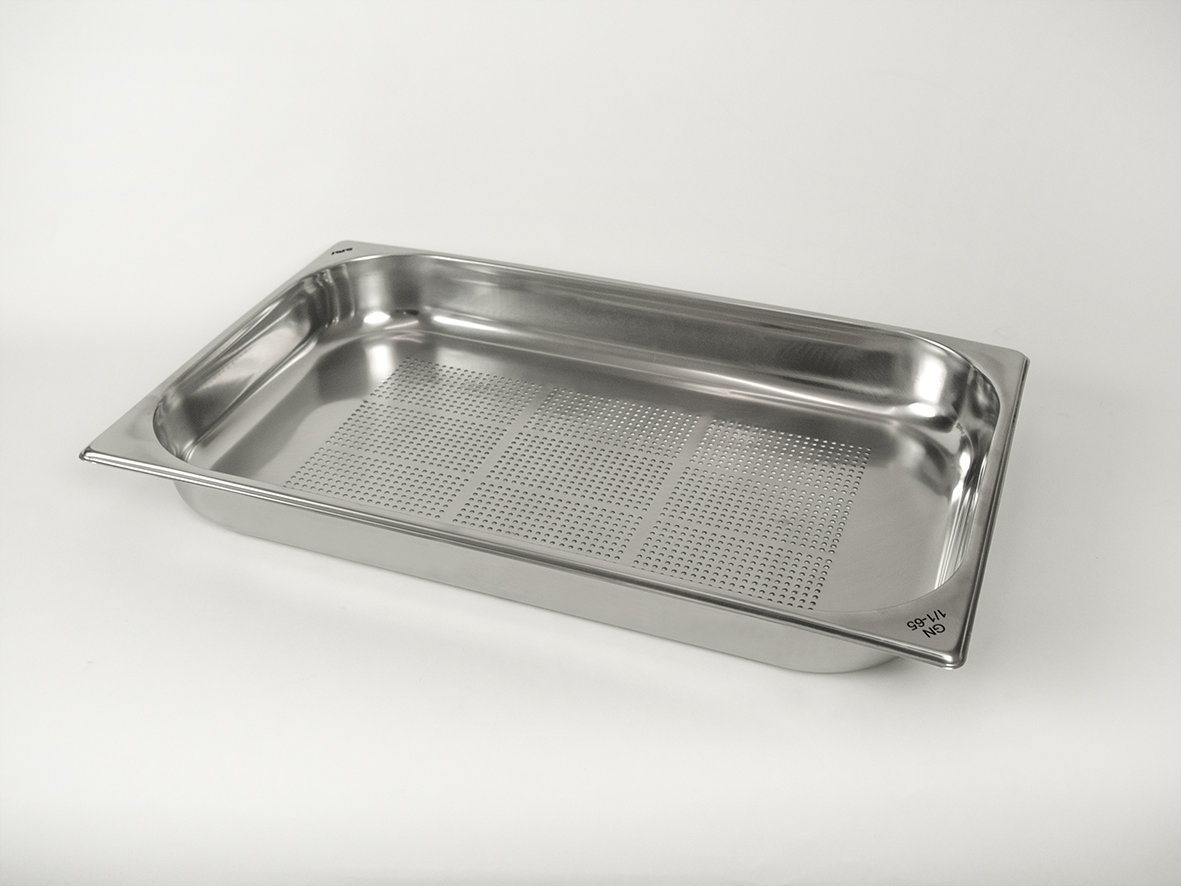 Gastronormbak Roestvrij Staal geperforeerd 1/1 GN 65 mm diep Gastronormbak Roestvrij Staal geperforeerd 1/1 GN 65 mm diep