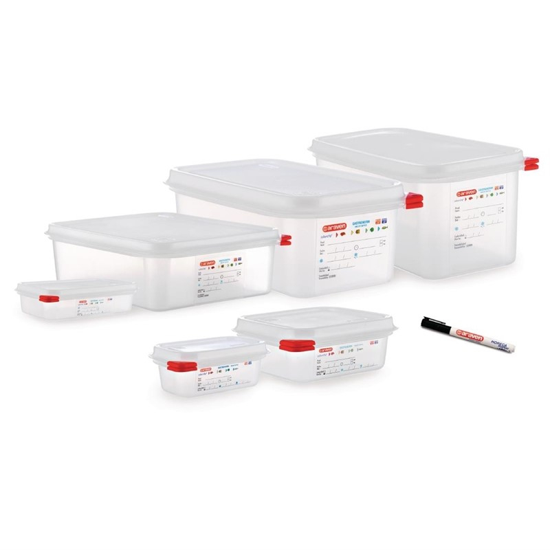 Araven GN 1/3 voedselbak met deksel 6L (4 stuks) Araven GN 1/3 voedselbak met deksel 6L (4 stuks)