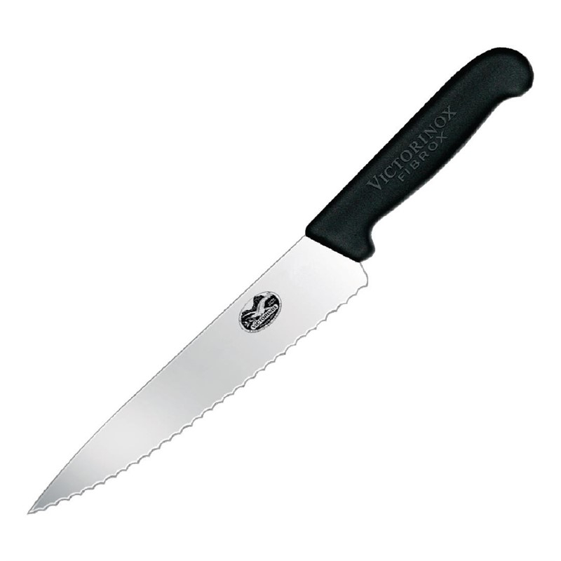 Victorinox Fibrox gekarteld koksmes 19cm Victorinox Fibrox gekarteld koksmes 19cm