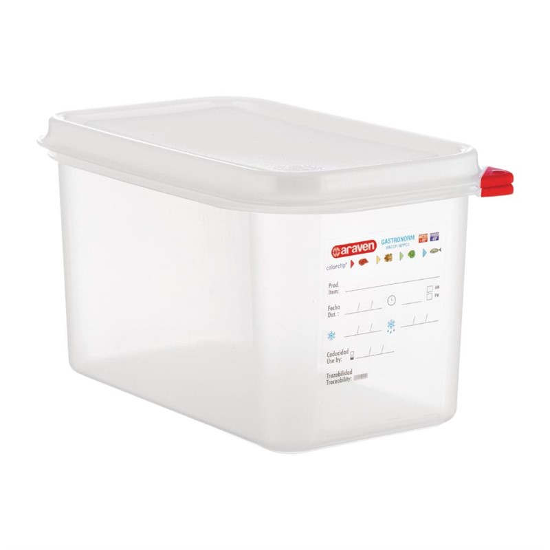 Araven GN 1/4 voedselbak met deksel 4,3L (4 stuks) Araven GN 1/4 voedselbak met deksel 4,3L (4 stuks)