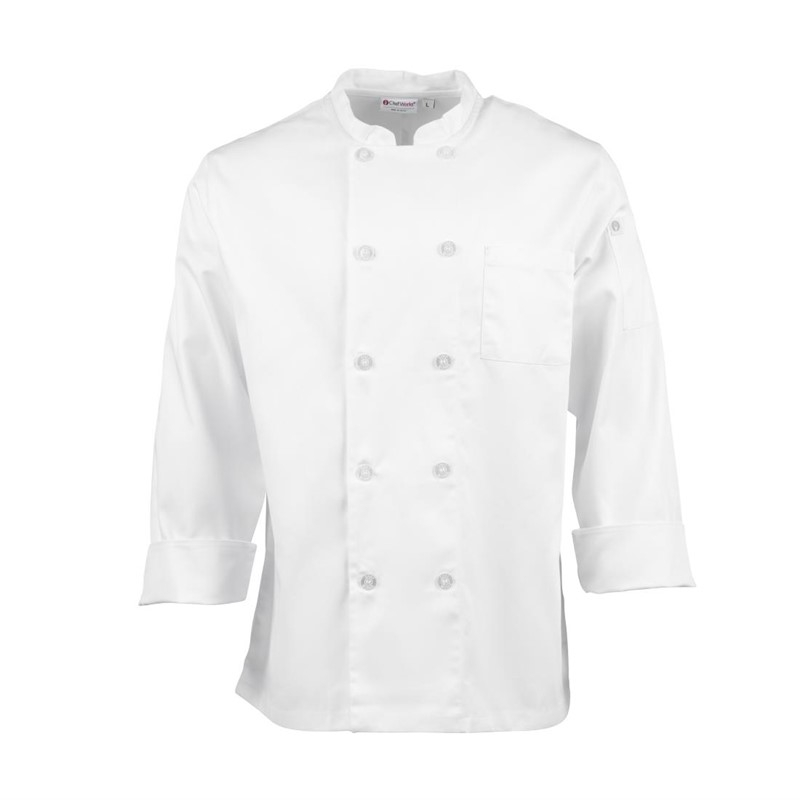 Chef Works Le Mans unisex koksbuis wit XL Chef Works Le Mans unisex koksbuis wit XL