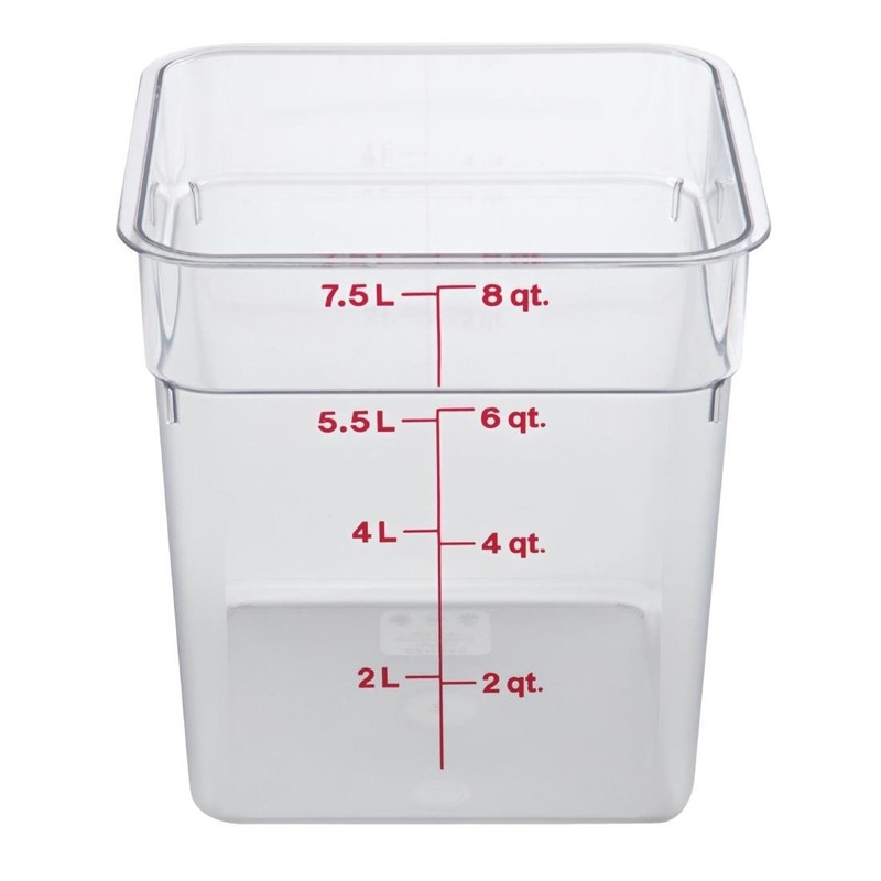 Cambro Camsquare vierkante polycarbonaat voedseldoos 7,6L Cambro Camsquare vierkante polycarbonaat voedseldoos 7,6L