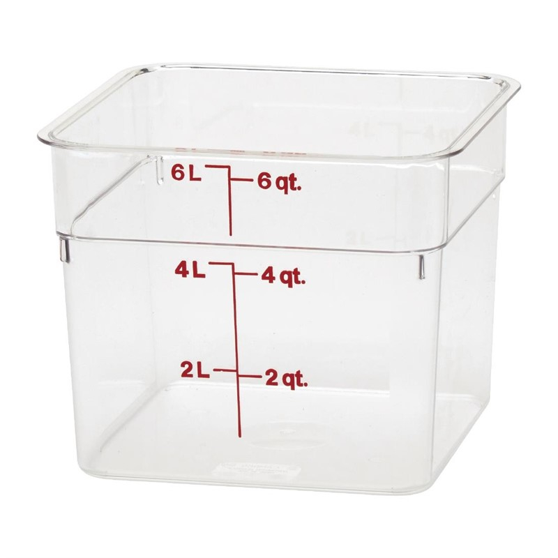 Cambro Camsquare vierkante polycarbonaat voedseldoos 5,7L Cambro Camsquare vierkante polycarbonaat voedseldoos 5,7L