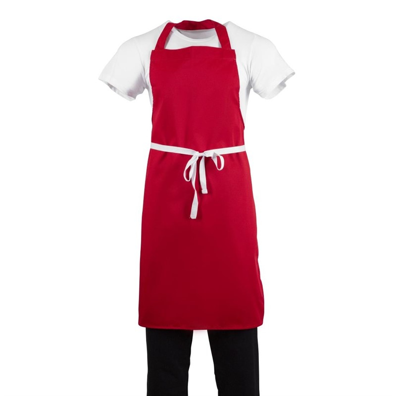 Whites halterschort polyester-katoen rood Whites halterschort polyester-katoen rood