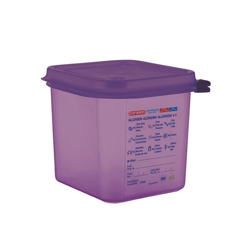 Araven GN 1/6 polypropylene voedseldoos 2,6L Araven GN 1/6 polypropylene voedseldoos 2,6L