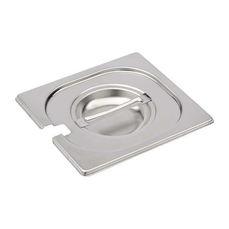 Gastro M RVS gastronorm deksel GN 1/6 met lepeluitsparing Gastro M RVS gastronorm deksel GN 1/6 met lepeluitsparing