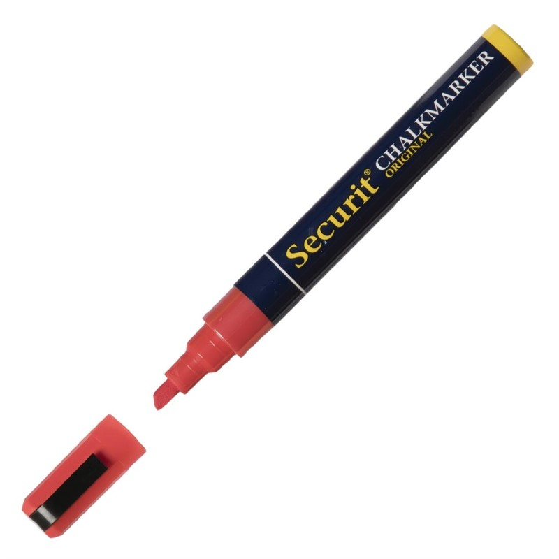Securit wisbare krijtstift 6mm rood Securit wisbare krijtstift 6mm rood