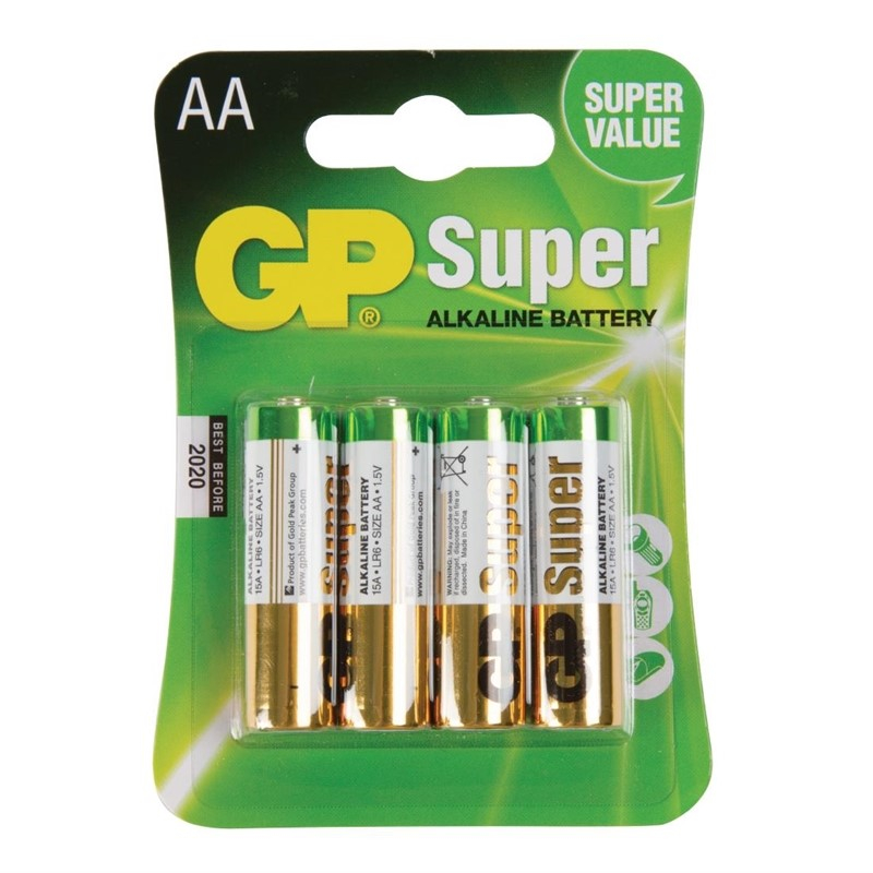 GP AA alkaline batterijen (4 stuks) GP AA alkaline batterijen (4 stuks)